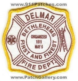 Delmar Fire Dept
Thanks to PaulsFirePatches.com for this scan.
Keywords: new york department