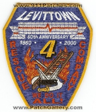 Levittown Fire Rescue Company 4 50th Anniversary
Thanks to PaulsFirePatches.com for this scan.
Keywords: new york