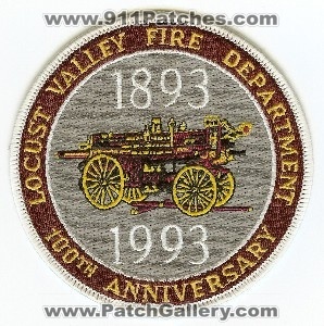 Locust Valley Fire Department 100th Anniversary
Thanks to PaulsFirePatches.com for this scan.
Keywords: new york