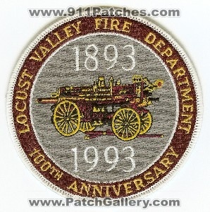 Locust Valley Fire Department 100th Anniversary
Thanks to PaulsFirePatches.com for this scan.
Keywords: new york