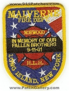 Malverne Fire Dept
Thanks to PaulsFirePatches.com for this scan.
Keywords: new york department long island norwood h.l.h. hlh