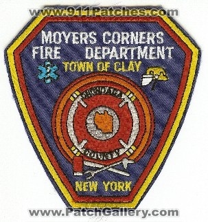 Moyers Corners Fire Department
Thanks to PaulsFirePatches.com for this scan.
Keywords: new york town of clay