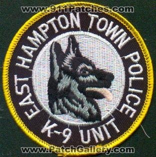 East Hampton Town Police K-9 Unit
Thanks to EmblemAndPatchSales.com for this scan.
Keywords: new york k9