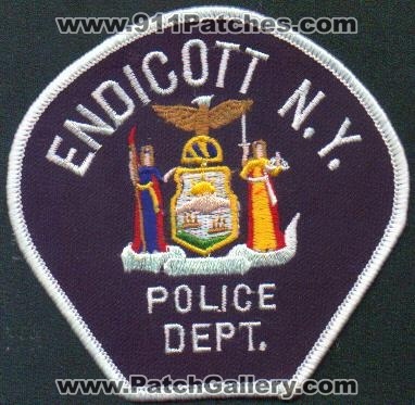 Endicott Police Dept
Thanks to EmblemAndPatchSales.com for this scan.
Keywords: new york department