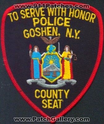 Goshen Police
Thanks to EmblemAndPatchSales.com for this scan.
Keywords: new york county seat