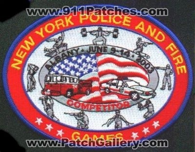 Police and Fire Games 2003 Competitor
Thanks to EmblemAndPatchSales.com for this scan.
Keywords: new york albany