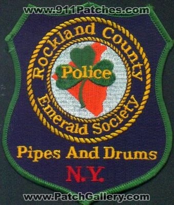 Rockland County Police Pipes and Drums Emerald Society
Thanks to EmblemAndPatchSales.com for this scan.
Keywords: new york