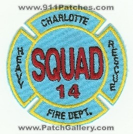 Charlotte Fire Dept Squad 14
Thanks to PaulsFirePatches.com for this scan.
Keywords: north carolina department heavy rescue