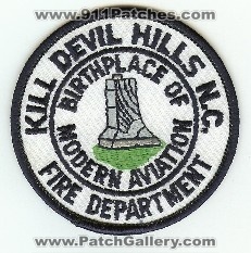 Kill Devil Hills Fire Department
Thanks to PaulsFirePatches.com for this scan.
Keywords: north carolina