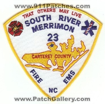South River Merrimon Fire EMS
Thanks to PaulsFirePatches.com for this scan.
Keywords: north carolina 23 carteret county