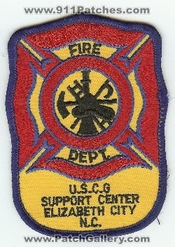 Support Center Elizabeth City Fire Dept
Thanks to PaulsFirePatches.com for this scan.
Keywords: north carolina department uscg