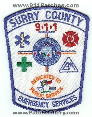 Surry County Emergency Services
Thanks to PaulsFirePatches.com for this scan.
Keywords: north carolina fire