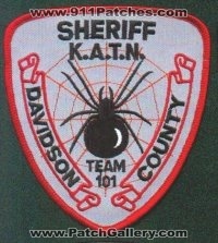 Davidson County Sheriff K.A.T.N. Team 101
Thanks to EmblemAndPatchSales.com for this scan.
Keywords: north carolina katn k-9 k9 assault tactical narcotics