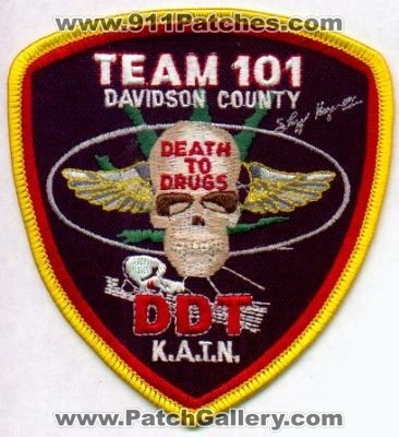 Davidson County DDT K.A.T.N. Team 101
Thanks to EmblemAndPatchSales.com for this scan.
Keywords: north carolina death to drugs katn k-9 k9 assault tactical narcotics