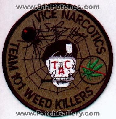 Davidson County Sheriff Vice Narcotics Weed Killers Team 101
Thanks to EmblemAndPatchSales.com for this scan.
Keywords: north carolina