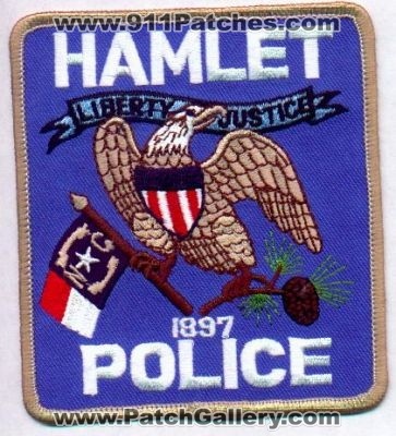 Hamlet Police
Thanks to EmblemAndPatchSales.com for this scan.
Keywords: north carolina
