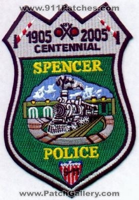 Spencer Police Centennial
Thanks to EmblemAndPatchSales.com for this scan.
Keywords: north carolina