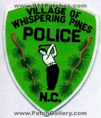 Whispering Pines Police
Thanks to EmblemAndPatchSales.com for this scan.
Keywords: north carolina village of