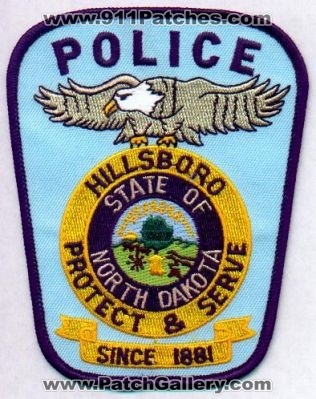 Hillsboro Police
Thanks to EmblemAndPatchSales.com for this scan.
Keywords: north dakota