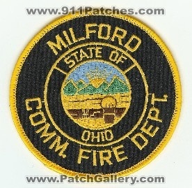 Milford Comm Fire Dept
Thanks to PaulsFirePatches.com for this scan.
Keywords: ohio department community