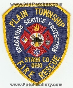 Plain Township Fire Rescue
Thanks to PaulsFirePatches.com for this scan.
Keywords: ohio stark county