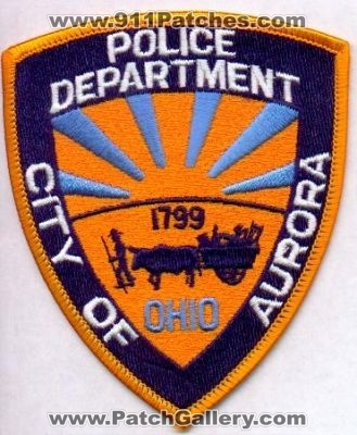 Aurora Police Department
Thanks to EmblemAndPatchSales.com for this scan.
Keywords: ohio city of