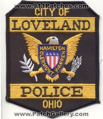 Loveland Police
Thanks to EmblemAndPatchSales.com for this scan.
Keywords: ohio city of