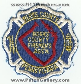 Berks County Firemens Assn
Thanks to PaulsFirePatches.com for this scan.
Keywords: pennsylvania association