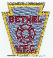 Bethel VFC
Thanks to PaulsFirePatches.com for this scan.
Keywords: pennsylvania v.f.c. volunteer fire company