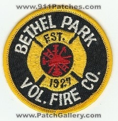 Bethel Park Vol Fire Co
Thanks to PaulsFirePatches.com for this scan.
Keywords: pennsylvania volunteer company