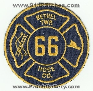 Bethel Twp Hose Co 66
Thanks to PaulsFirePatches.com for this scan.
Keywords: pennsylvania township company