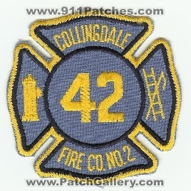 Collingdale Fire Co No 2
Thanks to PaulsFirePatches.com for this scan.
Keywords: pennsylvania company number 42