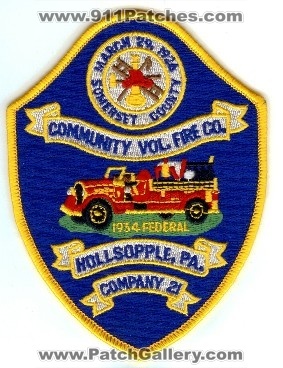 Community Vol Fire Company 21
Thanks to PaulsFirePatches.com for this scan.
Keywords: pennsylvania volunteer hollsopple somerset county