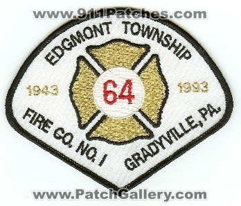 Edgmont Township Fire Co No 1
Thanks to PaulsFirePatches.com for this scan.
Keywords: pennsylvania company number gradyville 64