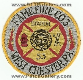 Fame Fire Co 3
Thanks to PaulsFirePatches.com for this scan.
Keywords: pennsylvania company west chester station 53