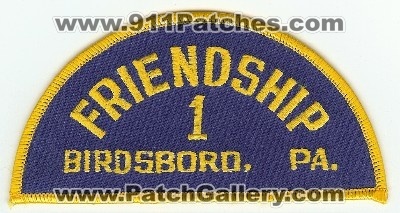 Friendship Fire 1
Thanks to PaulsFirePatches.com for this scan.
Keywords: pennsylvania birdsboro