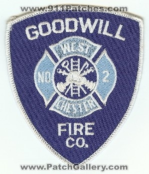 Goodwill Fire Co No 2
Thanks to PaulsFirePatches.com for this scan.
Keywords: pennsylvania company number west chester