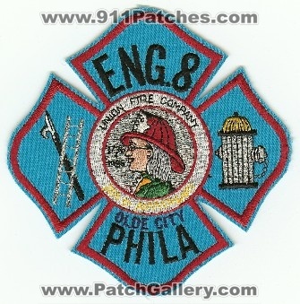 Philadelphia Fire Engine 8
Thanks to PaulsFirePatches.com for this scan.
Keywords: pennsylvania department pfd