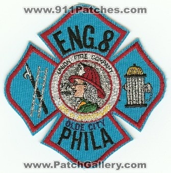 Philadelphia Fire Engine 8
Thanks to PaulsFirePatches.com for this scan.
Keywords: pennsylvania department pfd