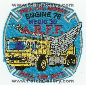 Philadelphia Fire International Airport Engine 78 Medic 30 ARFF
Thanks to PaulsFirePatches.com for this scan.
Keywords: pennsylvania cfr a.r.f.f. aircraft crash rescue department pfd