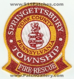 Springettsbury Township Fire Rescue
Thanks to PaulsFirePatches.com for this scan.
Keywords: pennsylvania york county