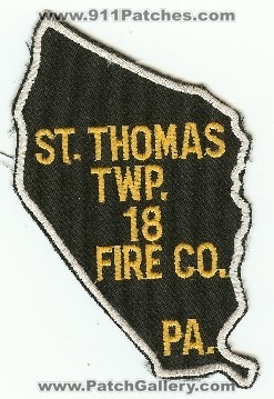 Saint Thomas Twp 18 Fire Co
Thanks to PaulsFirePatches.com for this scan.
Keywords: pennsylvania township st company