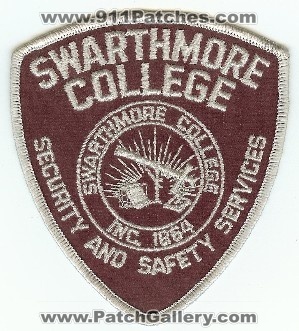 Swarthmore College Security and Safety Services
Thanks to PaulsFirePatches.com for this scan.
Keywords: pennsylvania fire