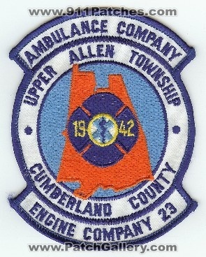 Upper Allen Township Engine Ambulance Company 23
Thanks to PaulsFirePatches.com for this scan.
Keywords: pennsylvania