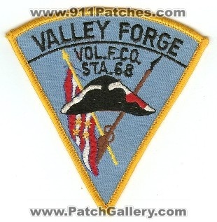 Valley Forge Vol Fire Co Sta 68
Thanks to PaulsFirePatches.com for this scan.
Keywords: pennsylvania volunteer company station