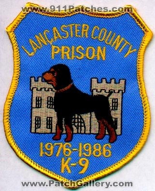 Lancaster County Prison K-9
Thanks to EmblemAndPatchSales.com for this scan.
Keywords: pennsylvania k9