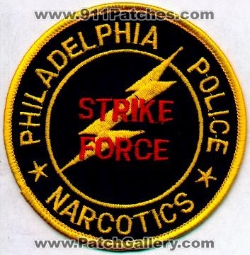 Philadelphia Police Narcotics Strike Force
Thanks to EmblemAndPatchSales.com for this scan.
Keywords: pennsylvania