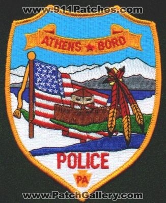Athens Boro Police
Thanks to EmblemAndPatchSales.com for this scan.
Keywords: pennsylvania borough
