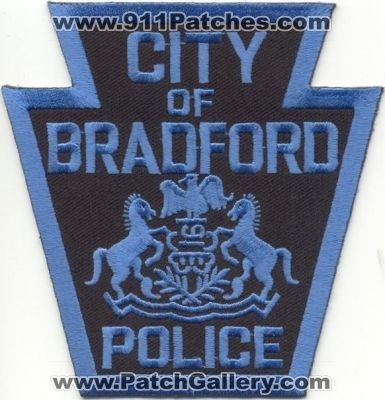 Bradford Police
Thanks to EmblemAndPatchSales.com for this scan.
Keywords: pennsylvania city of