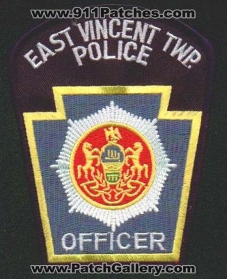 East Vincent Twp Police Officer
Thanks to EmblemAndPatchSales.com for this scan.
Keywords: pennsylvania township